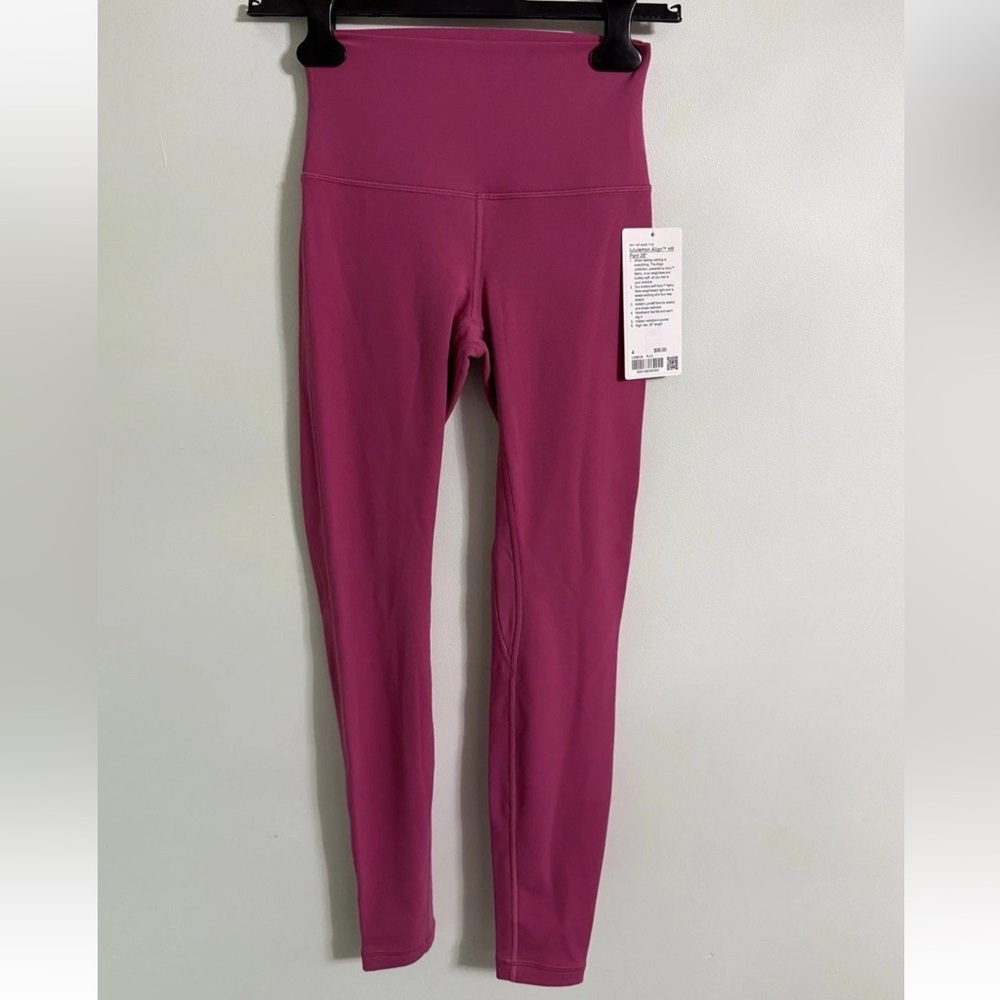 NWT Lululemon Align High Rise Pant 28" Pink Lychee Size 4